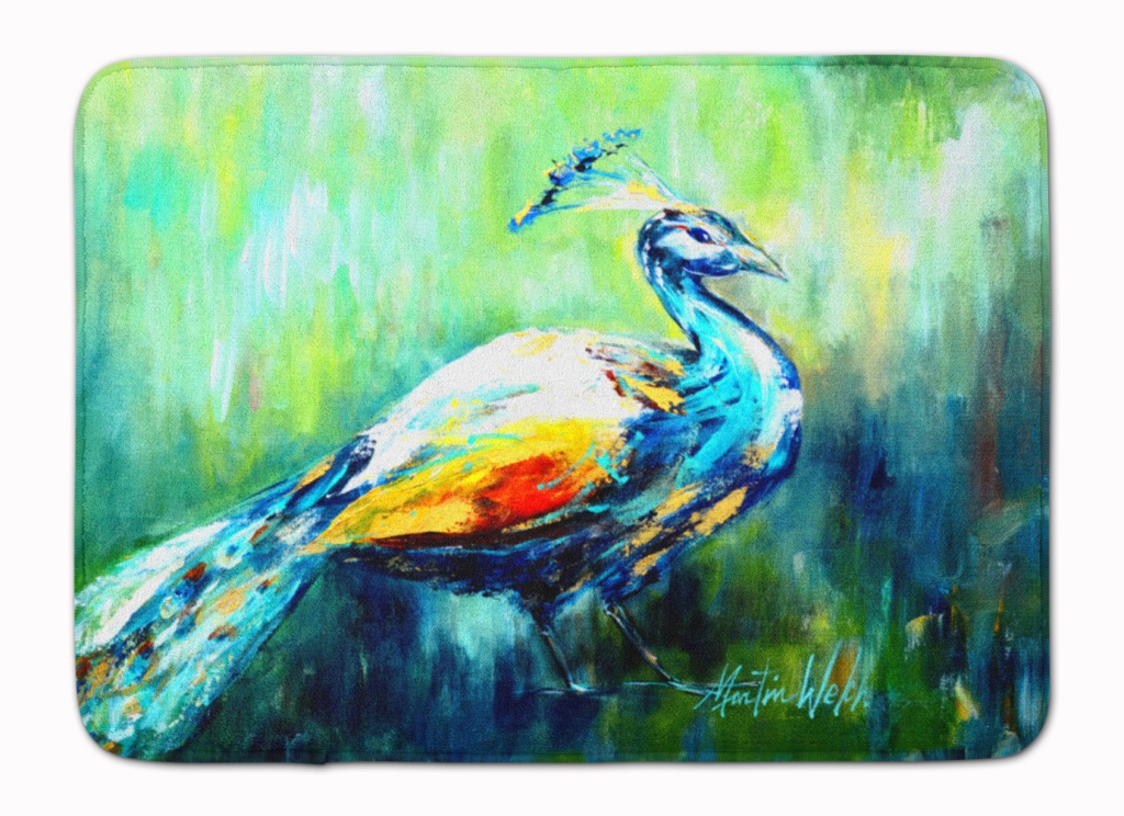 MW1160RUG Proud Peacock Green Machine Washable Memory Foam Mat