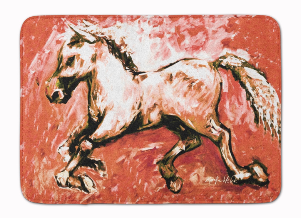 MW1170RUG Shadow the Horse in Red Machine Washable Memory Foam Mat