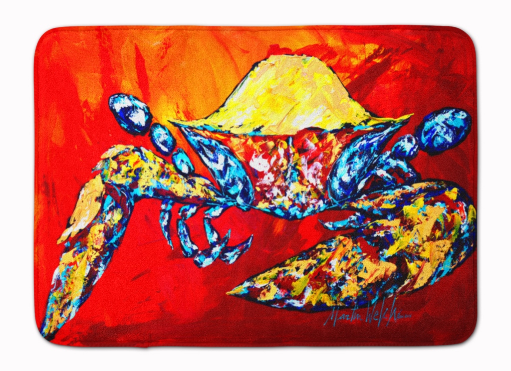 MW1208RUG Bring it on Crab in Red Machine Washable Memory Foam Mat