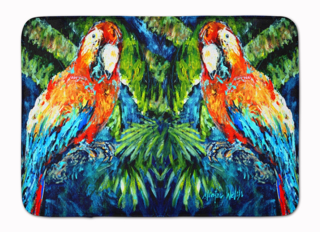 MW1216RUG Parrots Yo Yo Mama Machine Washable Memory Foam Mat