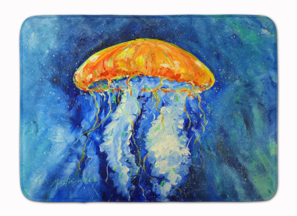 MW1223RUG Calm Water Jellyfish Machine Washable Memory Foam Mat