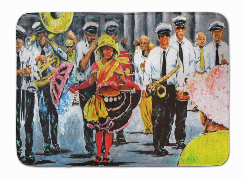 MW1224RUG Dancing in the Streets Mardi Gras Machine Washable Memory Foam Mat