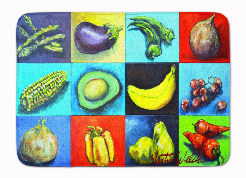MW1227RUG Mixed Fruits & Vegetables Machine Washable Memory Foam Mat
