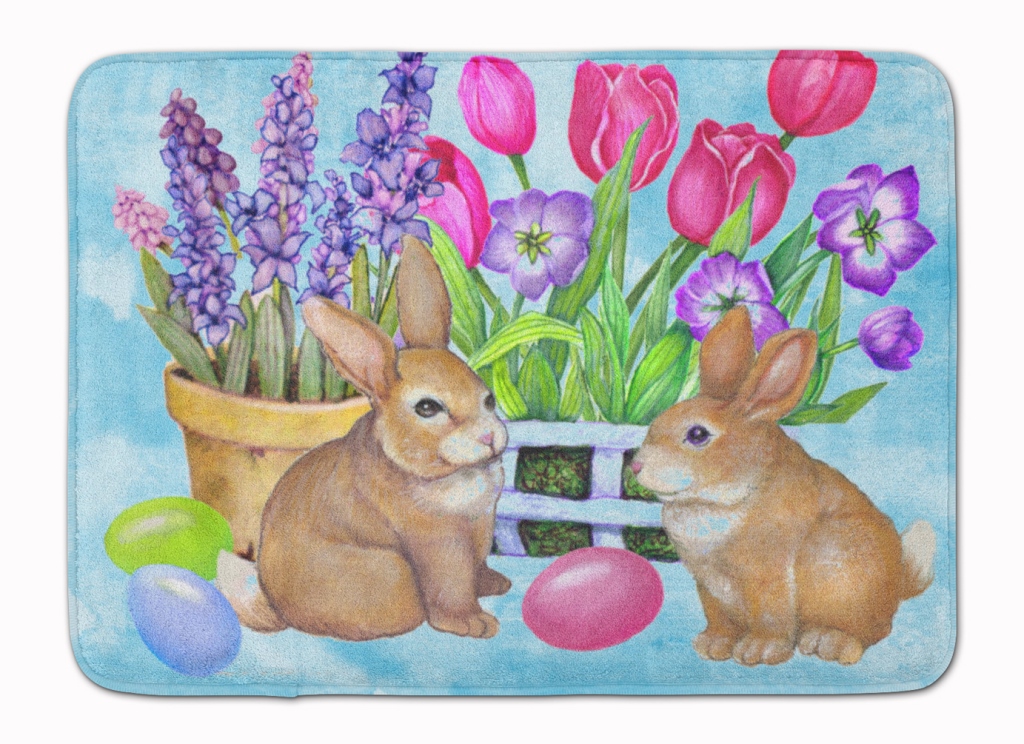 PJC1066RUG New Beginnings Easter Rabbit Machine Washable Memory Foam Mat