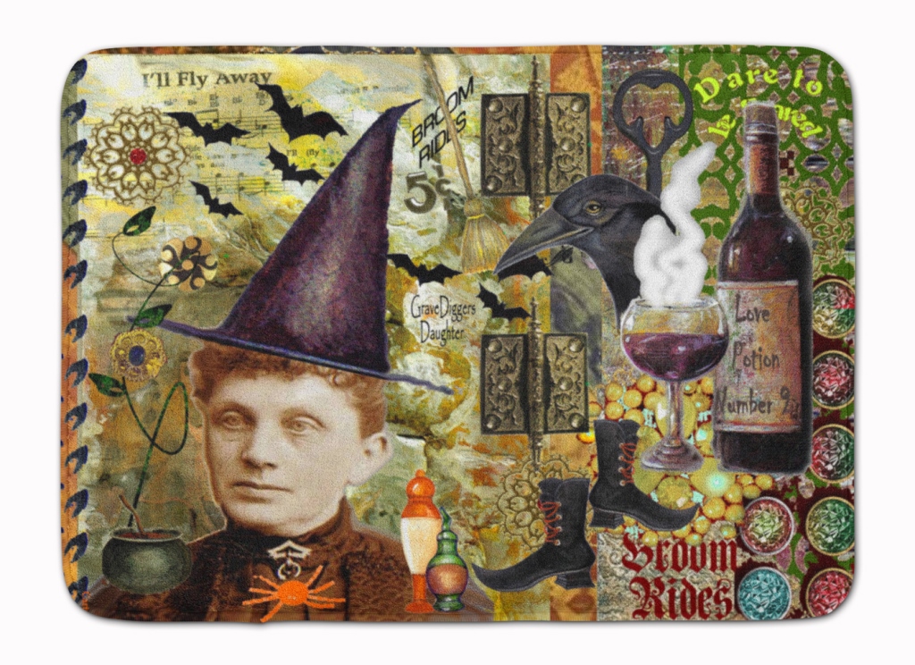 PJC1069RUG Broom Rides & Spells Halloween Machine Washable Memory Foam Mat
