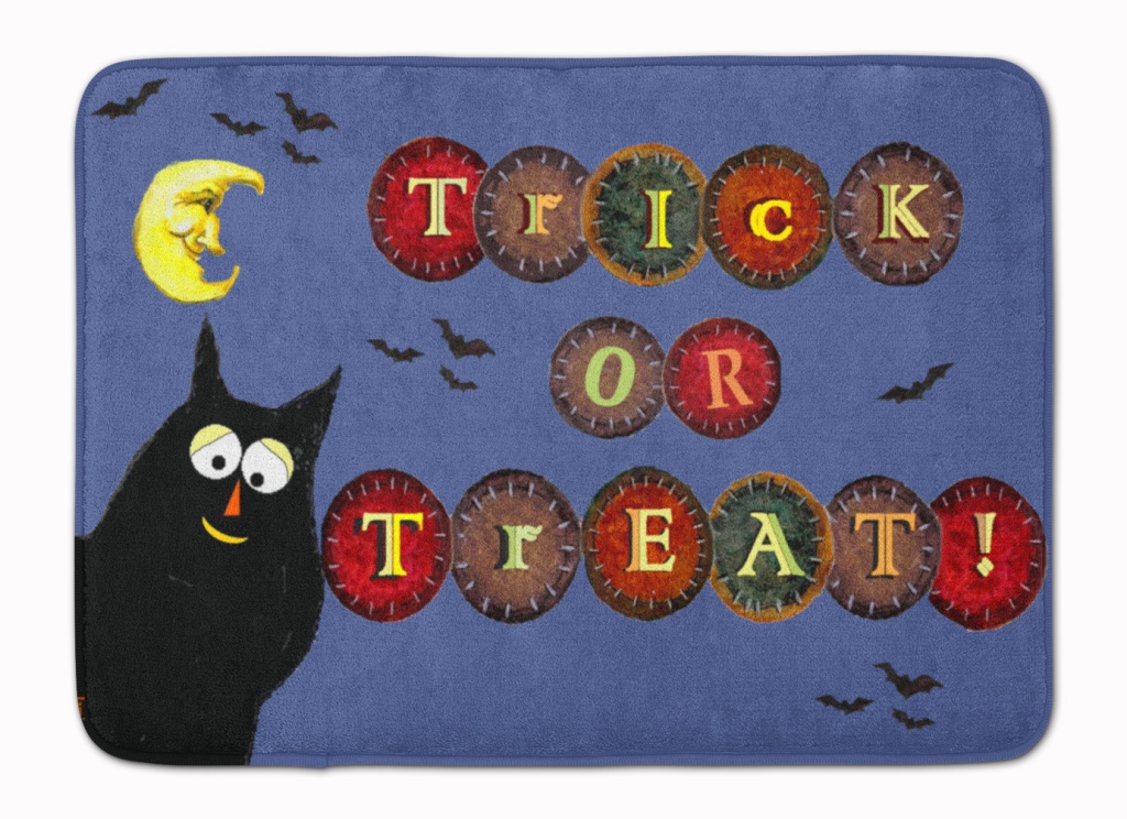 PJC1073RUG Trick or Treat Kitty Halloween Machine Washable Memory Foam Mat