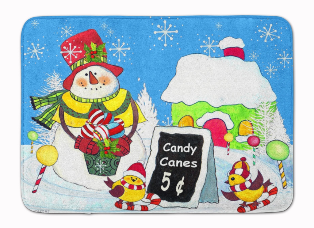 Candy Canes for Sale Snowman Machine Washable Memory Foam Mat