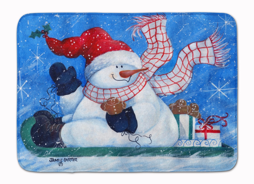 PJC1078RUG Come Ride With Me Snowman Machine Washable Memory Foam Mat