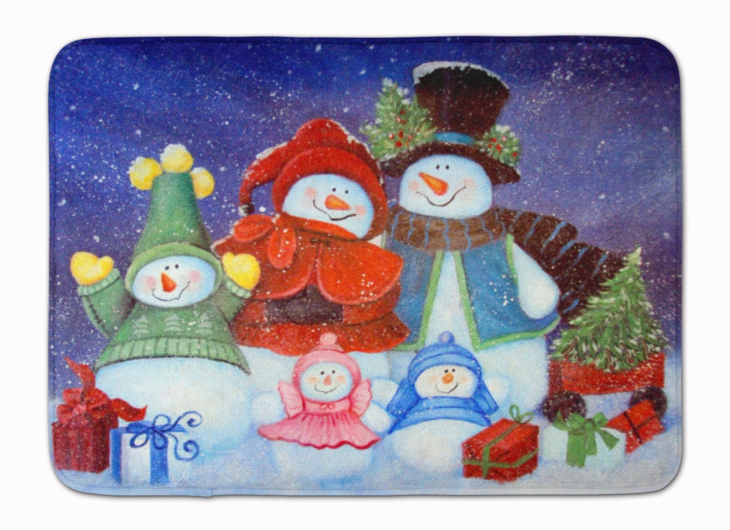 Merry Christmas From Us All Snowman Machine Washable Memory Foam Mat