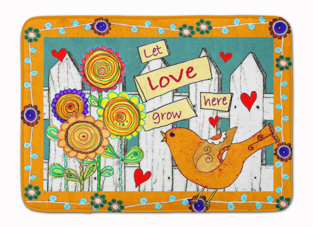 PJC1101RUG Let Love Grow Here Machine Washable Memory Foam Mat