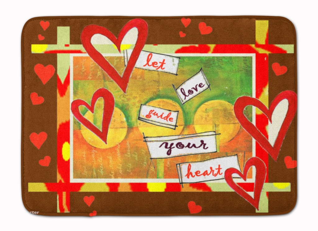 Let Love Guide Your Heart Valentines Machine Washable Memory Foam Mat