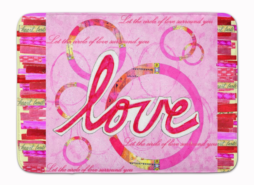 PJC1115RUG Love is a Circle Valentines Day Machine Washable Memory Foam Mat