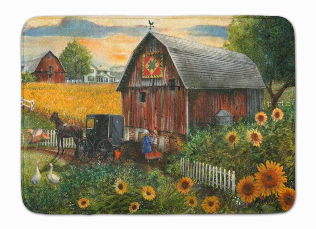 Sunflower Country Paradise Barn Machine Washable Memory Foam Mat