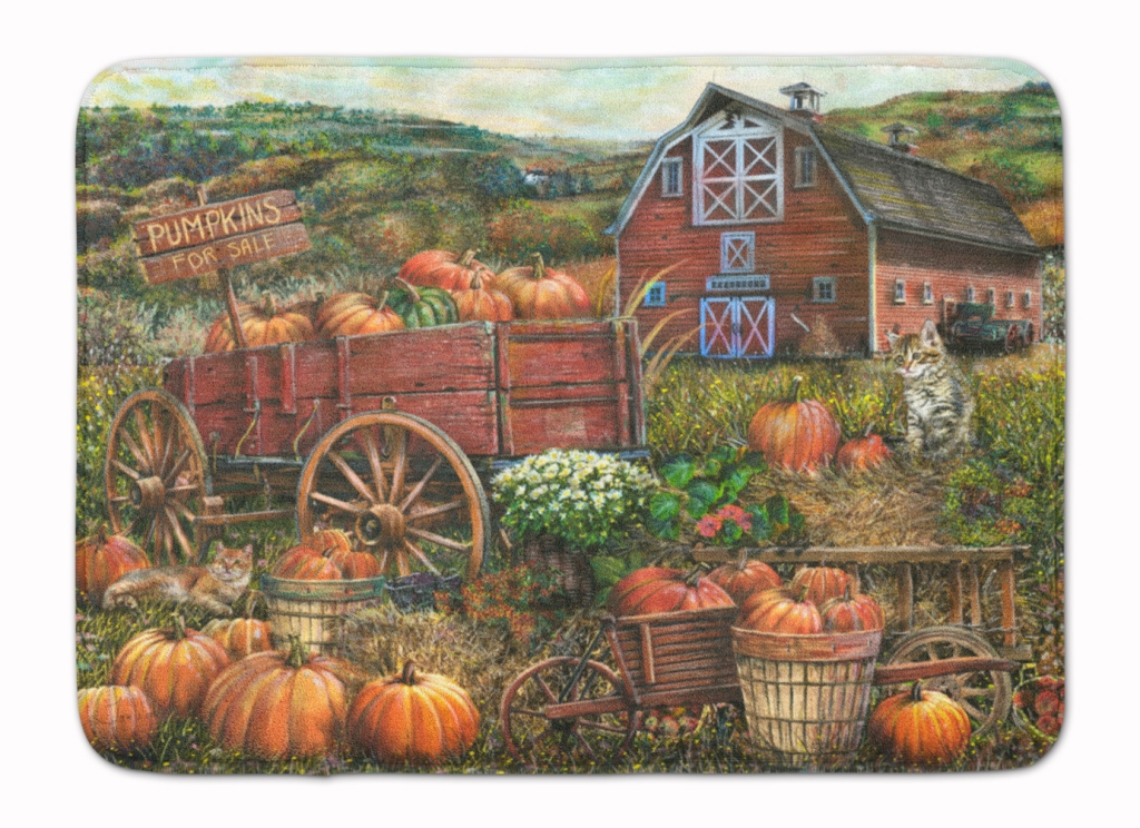 PTW2008RUG Pumpkin Patch & Fall Farm Machine Washable Memory Foam Mat