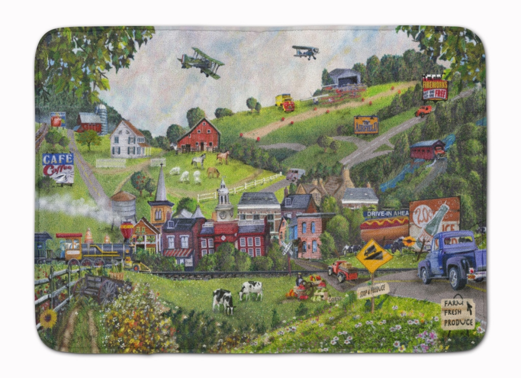 PTW2012RUG Summer in Small Town USA Machine Washable Memory Foam Mat