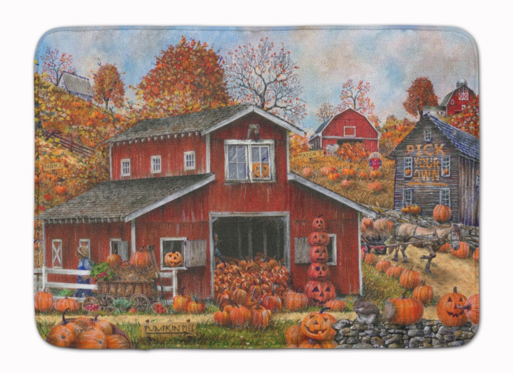 Pick your Own Pumpkins Fall Machine Washable Memory Foam Mat