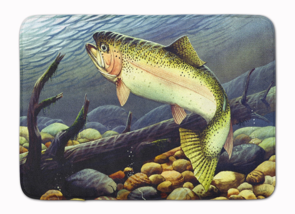 Rainbow Trout Machine Washable Memory Foam Mat