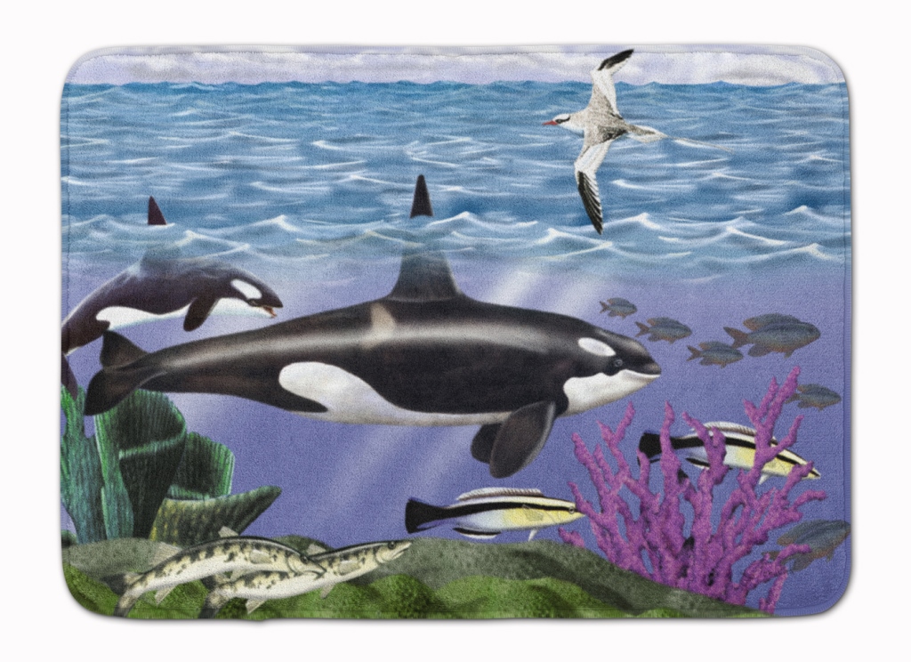 Whale Orcas Machine Washable Memory Foam Mat