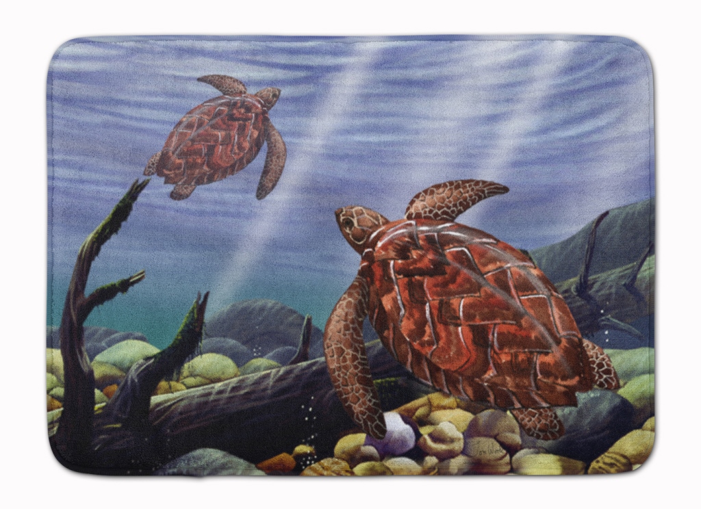 PTW2042RUG Sea Turtles Machine Washable Memory Foam Mat
