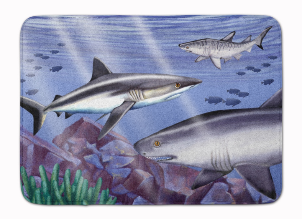 PTW2043RUG Sharks Machine Washable Memory Foam Mat