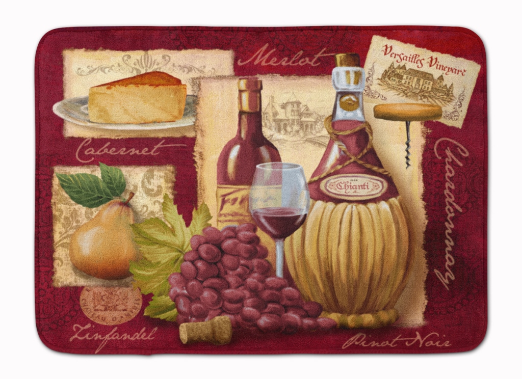Wine & Cheese Machine Washable Memory Foam Mat