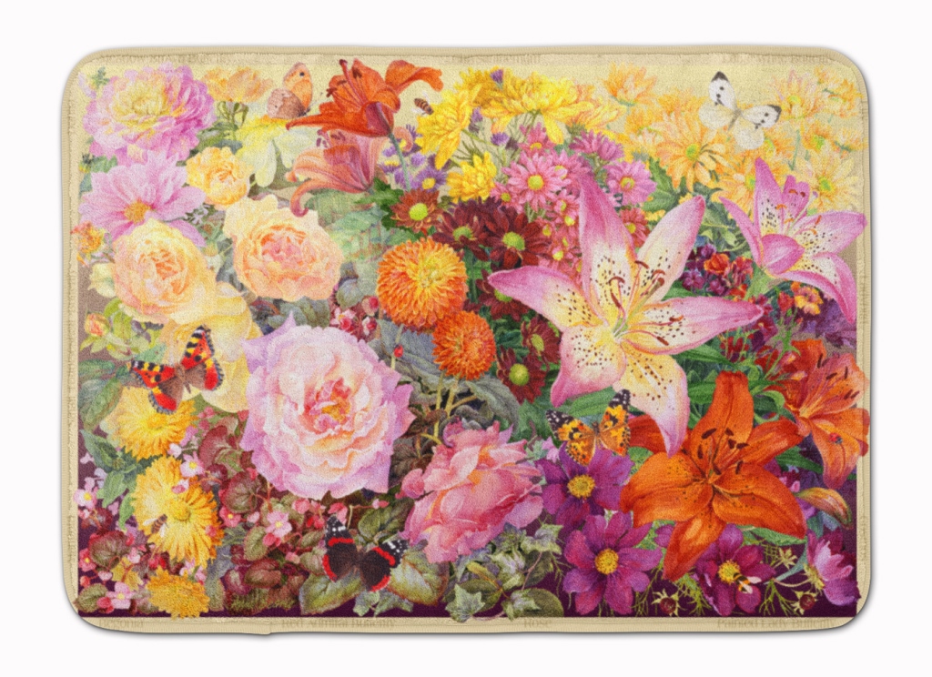 Autumn Floral by Anne Searle Machine Washable Memory Foam Mat