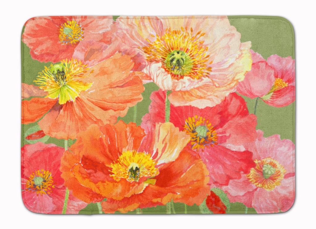 Poppies by Anne Searle Machine Washable Memory Foam Mat