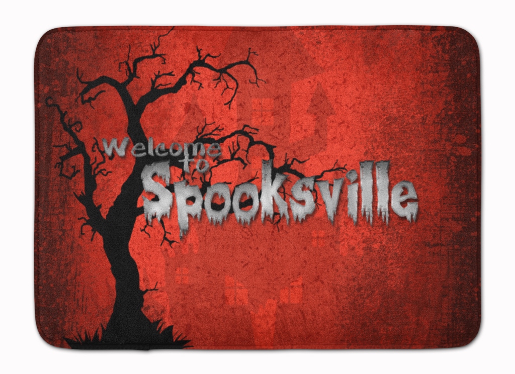 Welcome to Spooksville Halloween Machine Washable Memory Foam Mat