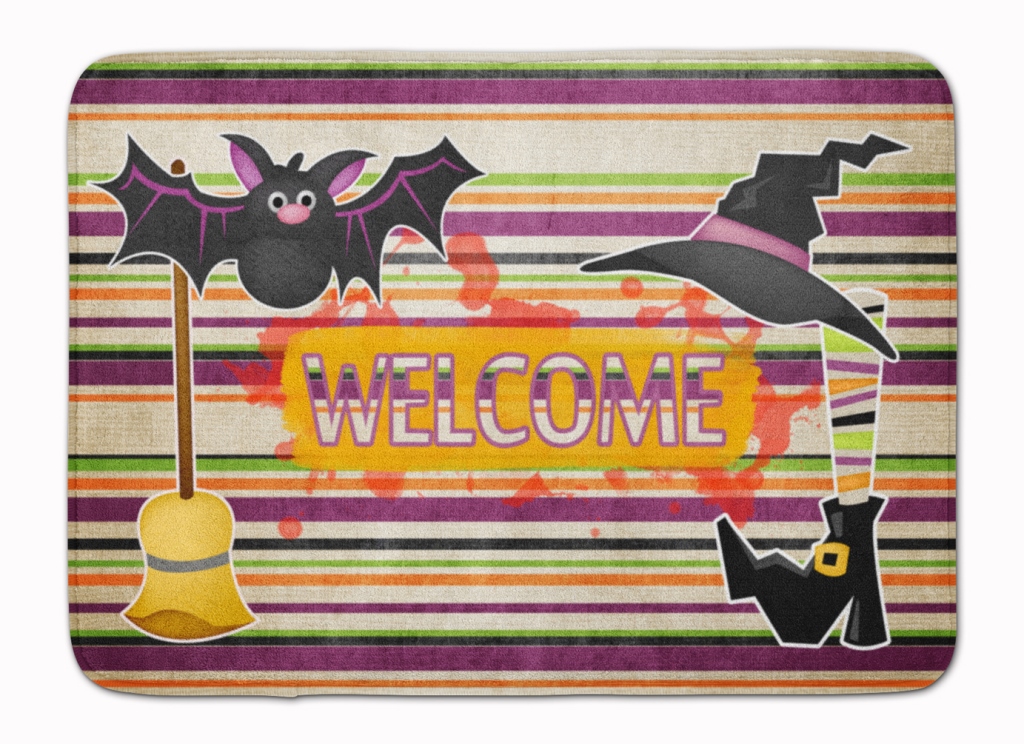 SB3010RUG Witch Costume & Broom Halloween Machine Washable Memory Foam Mat