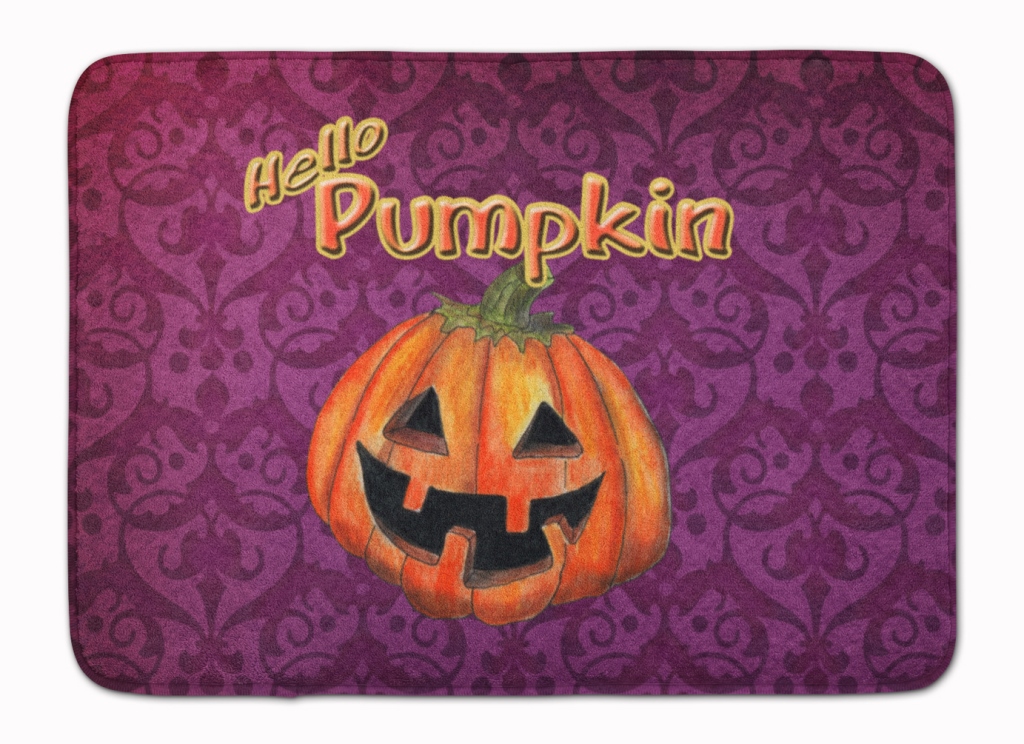 SB3017RUG Hello Pumpkin Halloween Machine Washable Memory Foam Mat