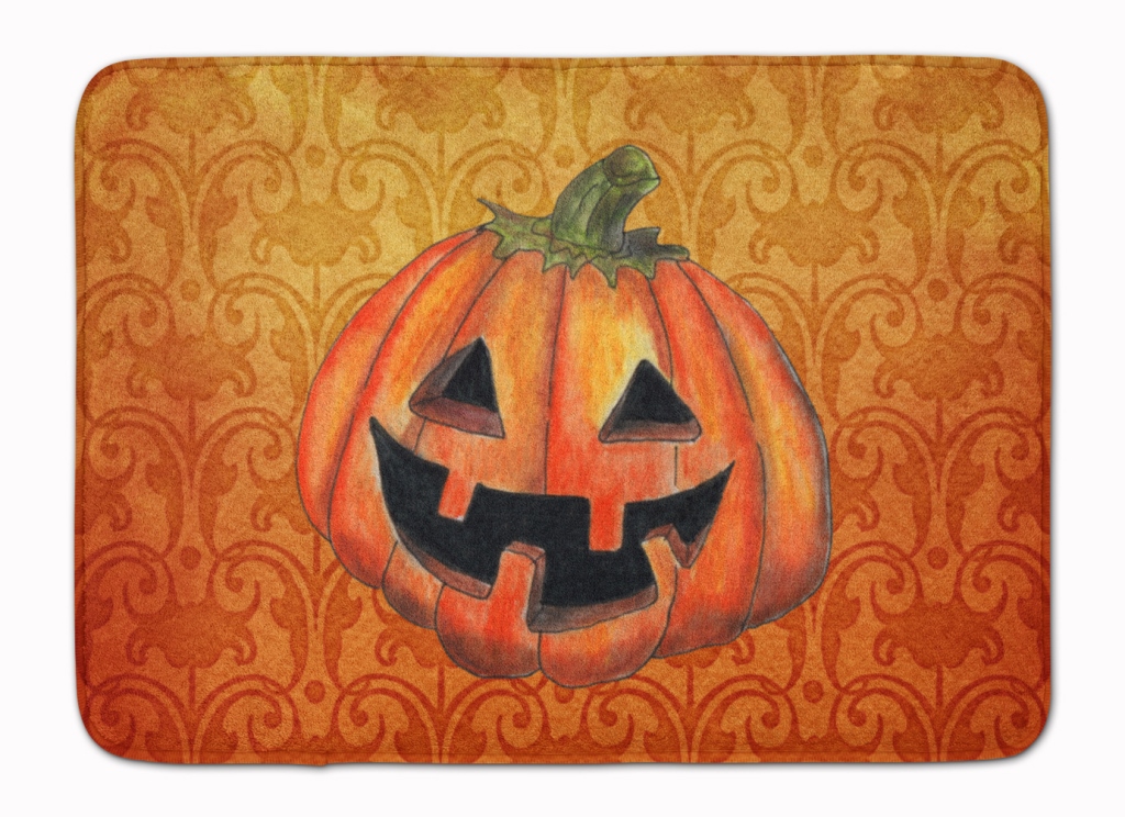 October Pumpkin Halloween Machine Washable Memory Foam Mat