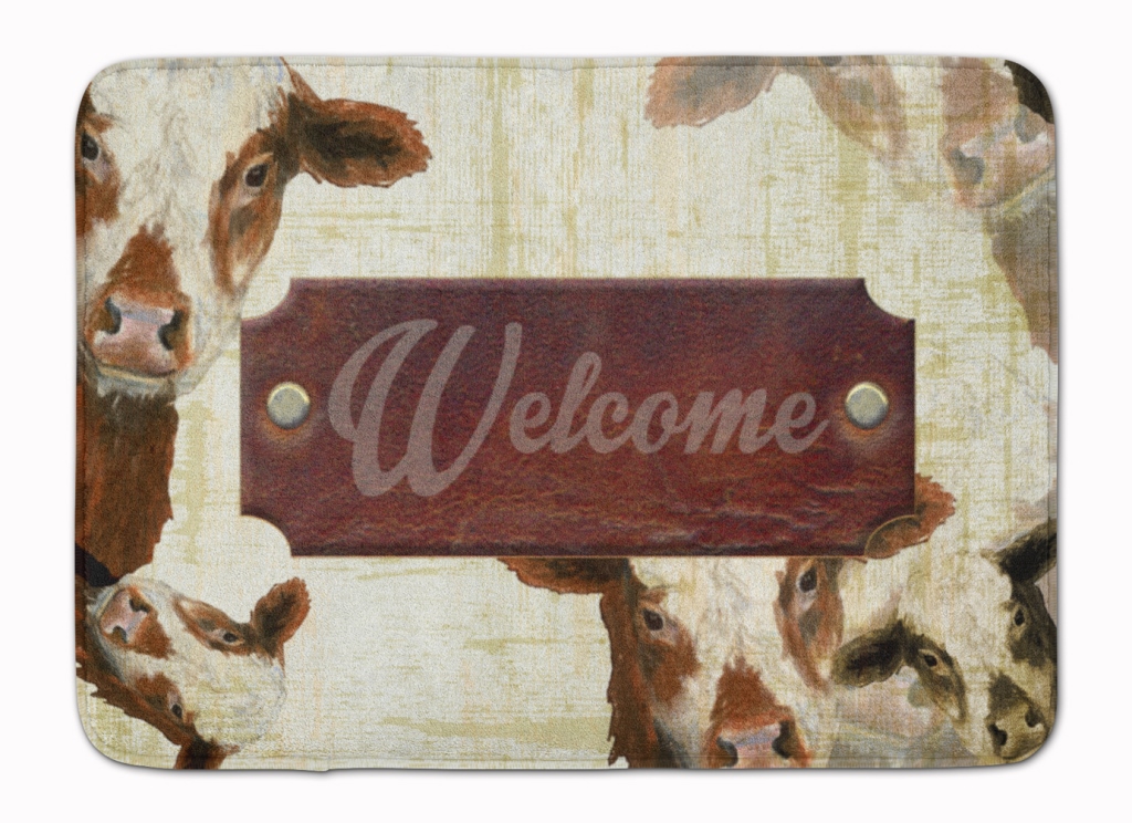 SB3065RUG Welcome Cow Machine Washable Memory Foam Mat