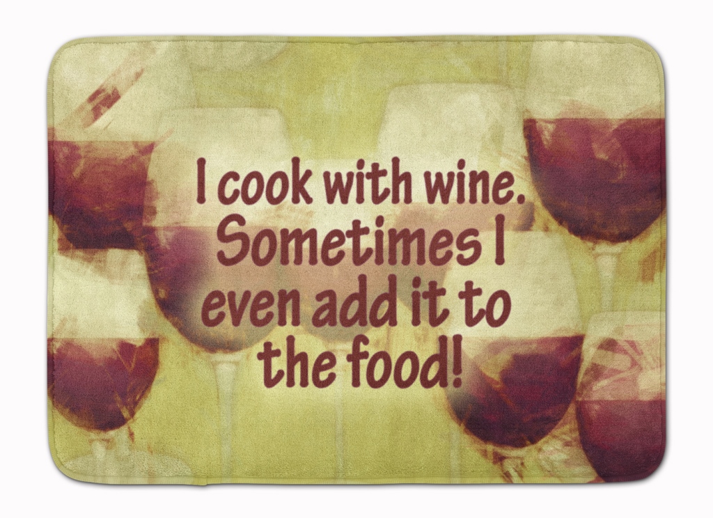 I Cook with Wine Machine Washable Memory Foam Mat