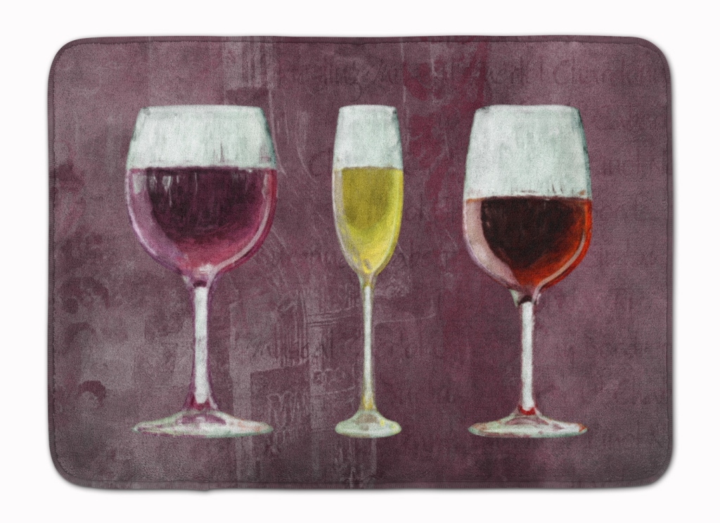 Three Glasses of Wine Purple Machine Washable Memory Foam Mat