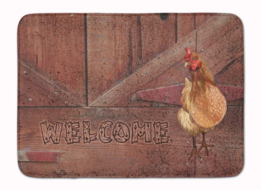 SB3075RUG Welcome Chicken Machine Washable Memory Foam Mat
