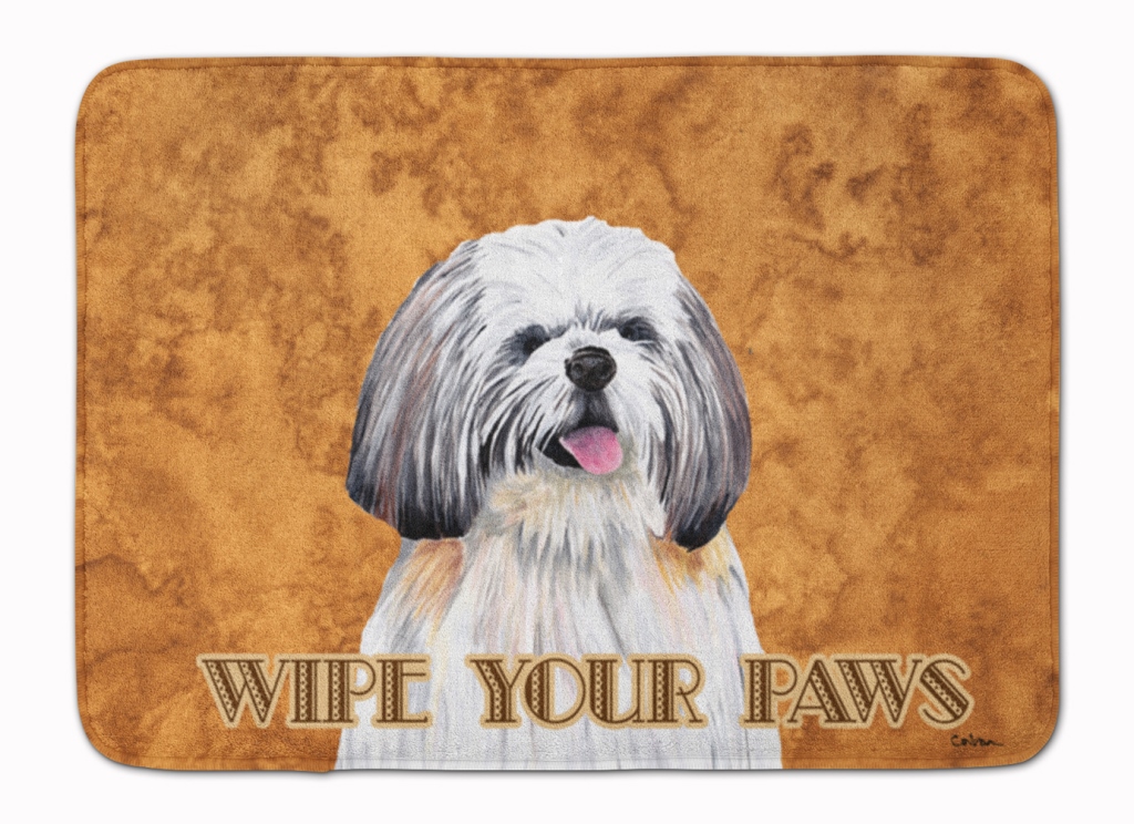 Shih Tzu Wipe Your Paws Machine Washable Memory Foam Mat