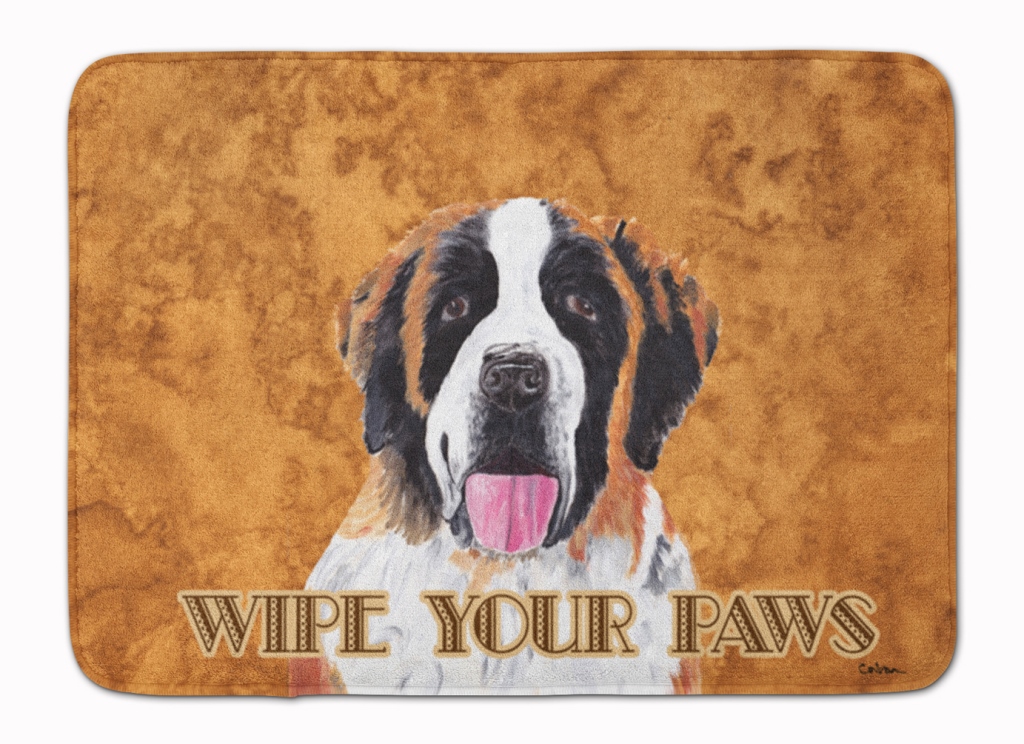 SC9129RUG Saint Bernard Wipe Your Paws Machine Washable Memory Foam Mat