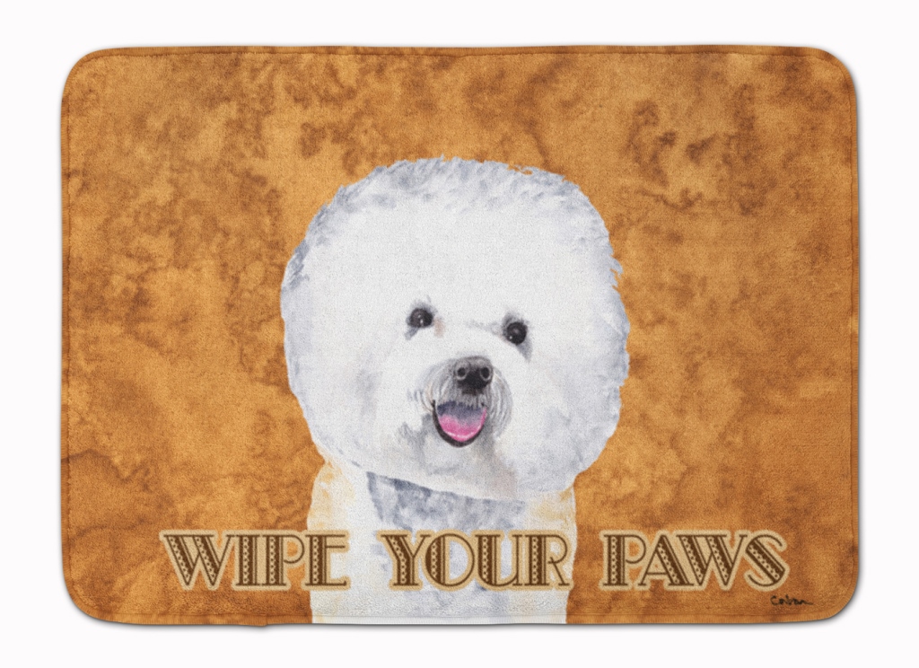 SC9135RUG Bichon Frise Wipe Your Paws Machine Washable Memory Foam Mat