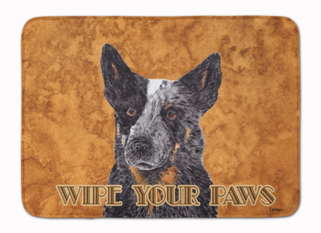 Australian Cattle Dog Wipe Your Paws Machine Washable Memory Foam Mat