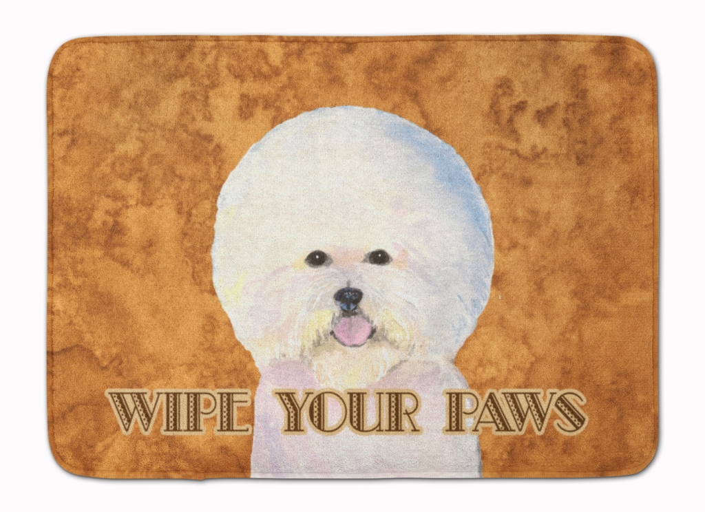 SS4878RUG Bichon Frise Wipe Your Paws Machine Washable Memory Foam Mat