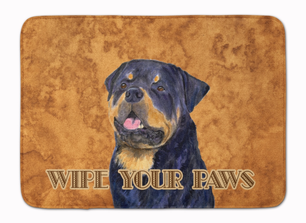 SS4880RUG Rottweiler Wipe Your Paws Machine Washable Memory Foam Mat