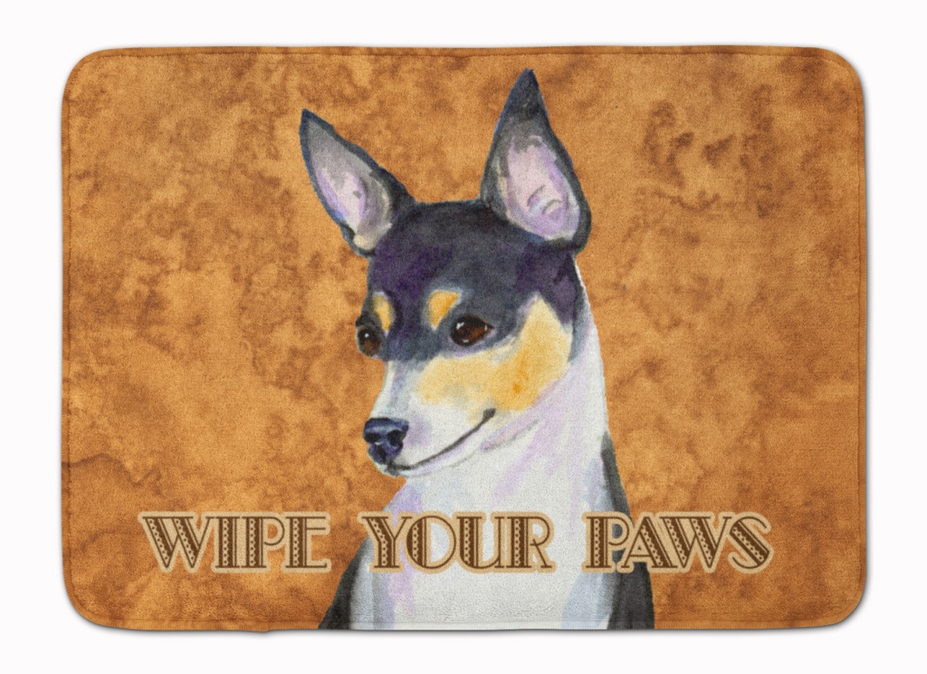 SS4882RUG Toy Fox Terrier Wipe Your Paws Machine Washable Memory Foam Mat