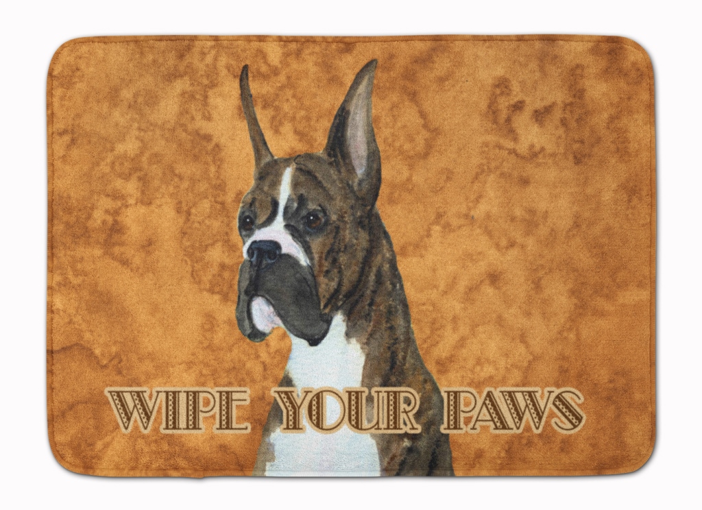 SS4888RUG Brindle Boxer Wipe Your Paws Machine Washable Memory Foam Mat