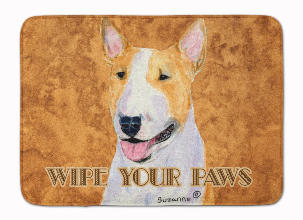 SS4890RUG Bull Terrier Wipe Your Paws Machine Washable Memory Foam Mat