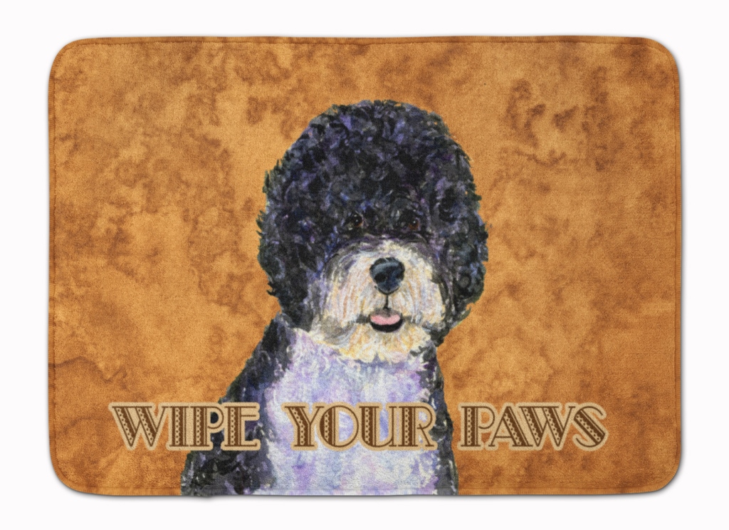 Portuguese Water Dog Wipe Your Paws Machine Washable Memory Foam Mat