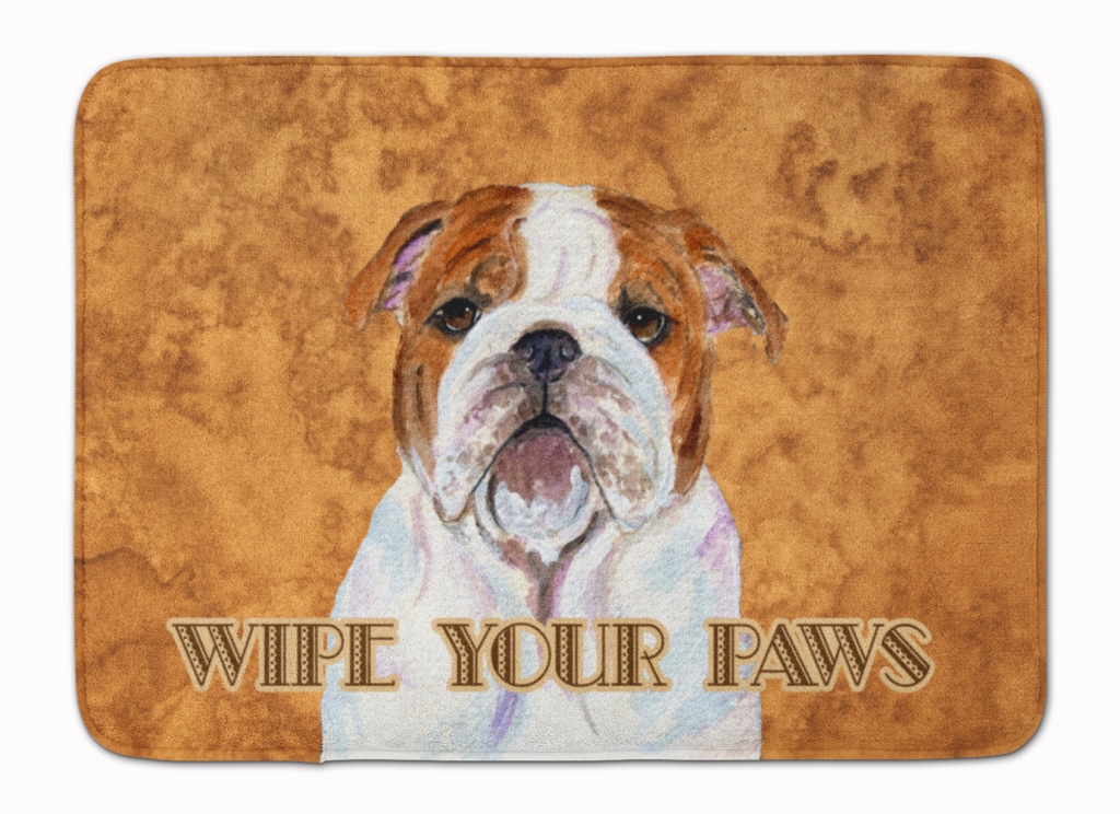 Bulldog English Wipe Your Paws Machine Washable Memory Foam Mat