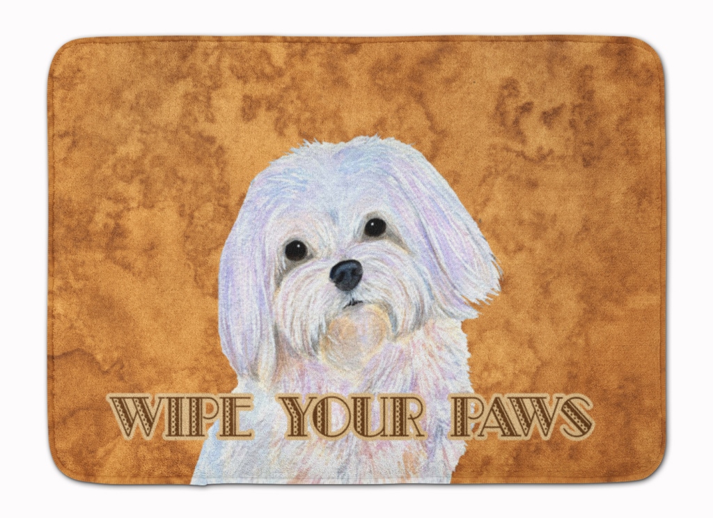 Puppy Cut Maltese Wipe Your Paws Machine Washable Memory Foam Mat