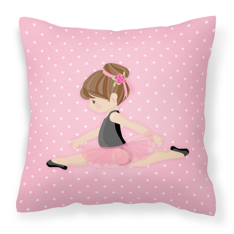 Ballerina Brunette Jete Fabric Decorative Pillow