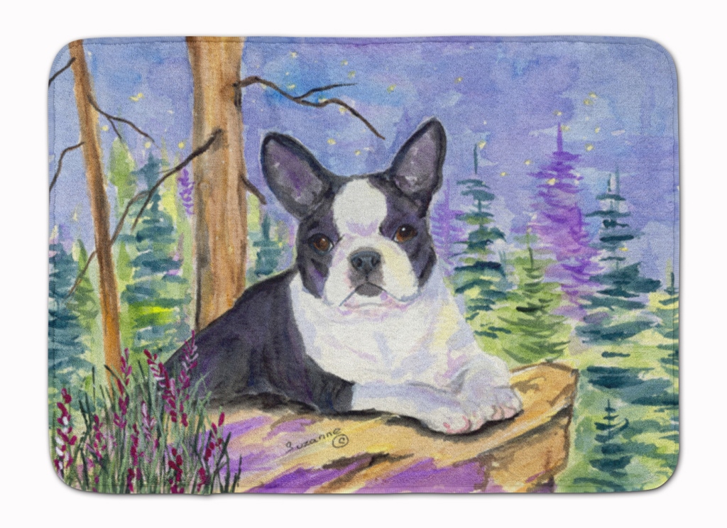 SS8638RUG Boston Terrier Machine Washable Memory Foam Mat