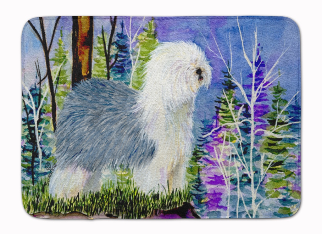 SS8641RUG Old English Sheepdog Machine Washable Memory Foam Mat